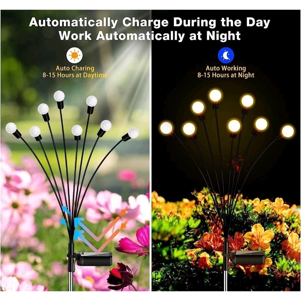 Solar Firefly Light Garden Waterproof Swaying Lamp Outdoor Landscape Lawn‎ #1436
